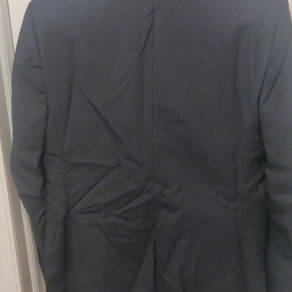 Simon Spurr 36S/30 modern slim skinny fit navy stripe 100% virgin wool bemberg - Picture 2 of 12